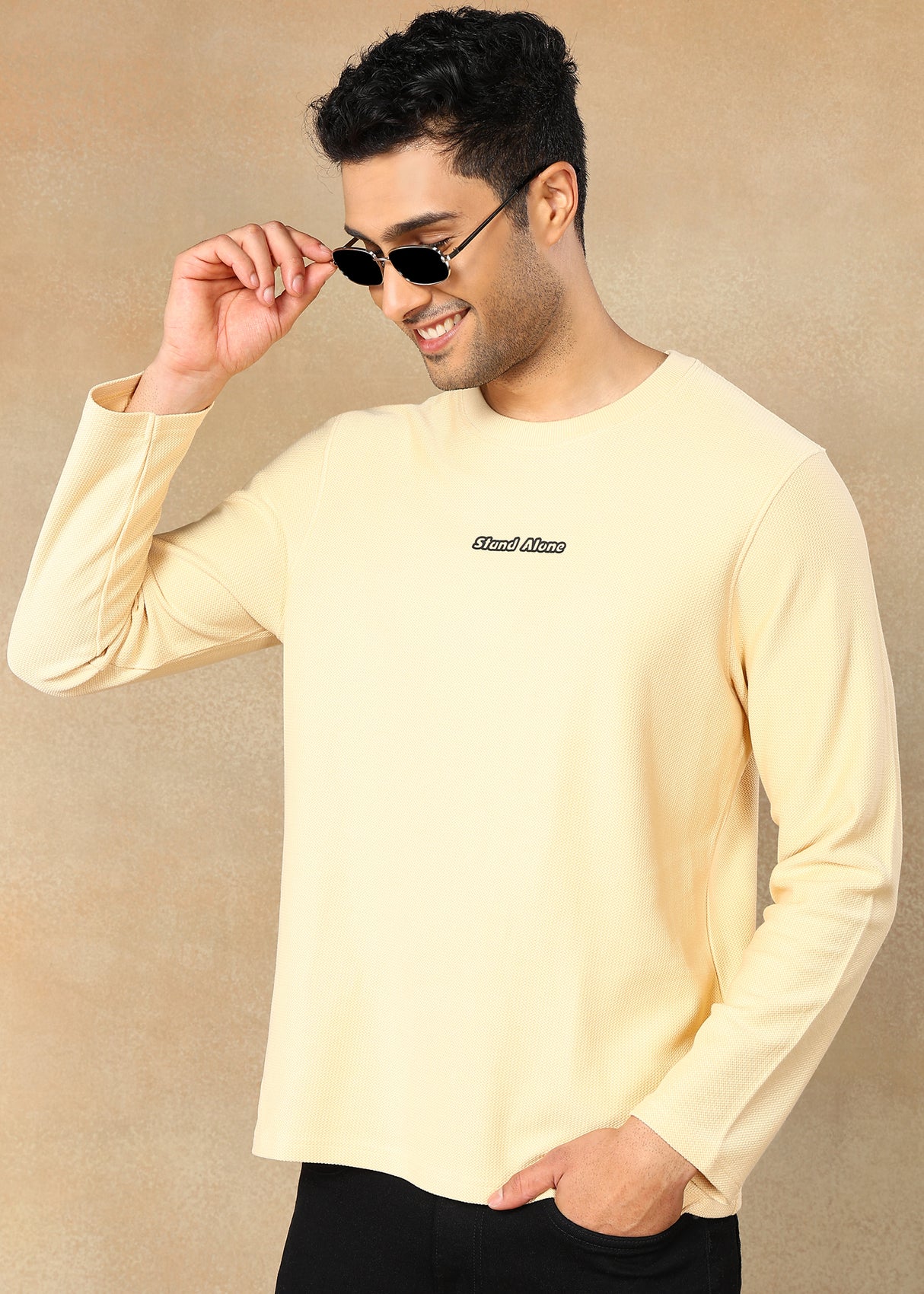 Textured Solid Sweatshirt