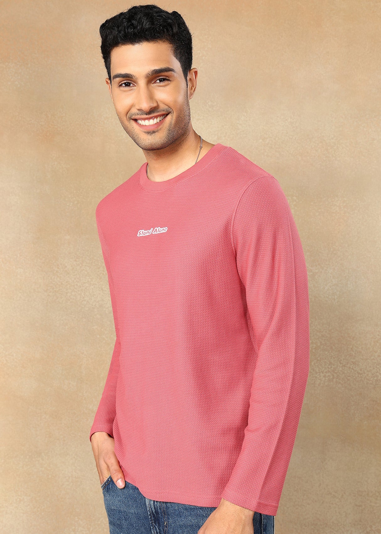 Textured Solid Sweatshirt