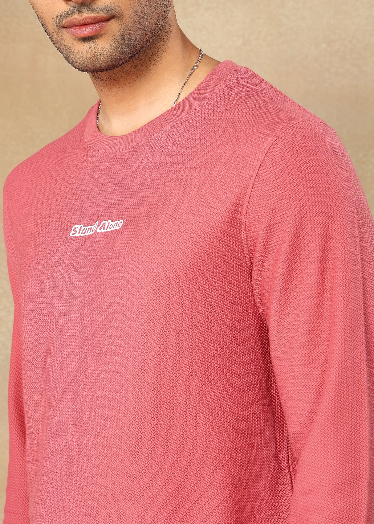 Textured Solid Sweatshirt