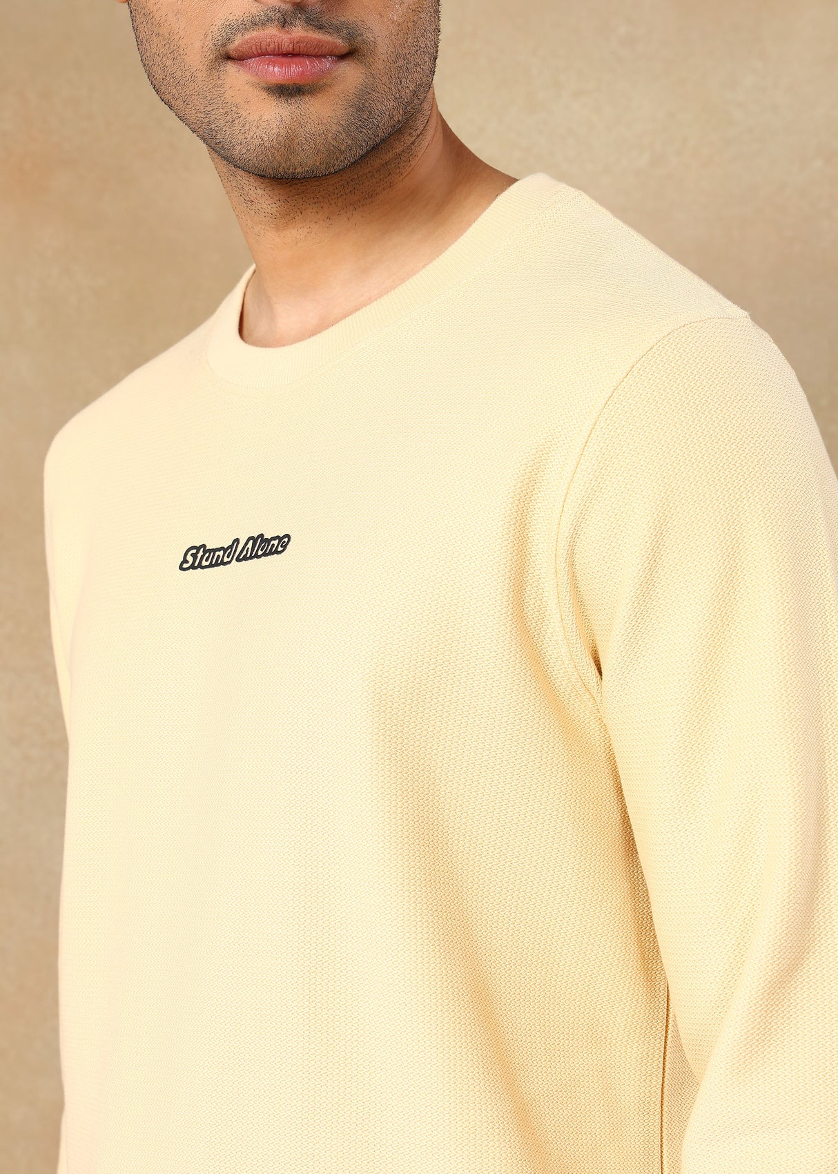 Textured Solid Sweatshirt