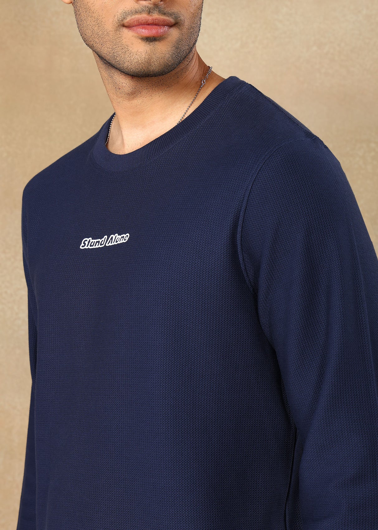 Textured Solid Sweatshirt