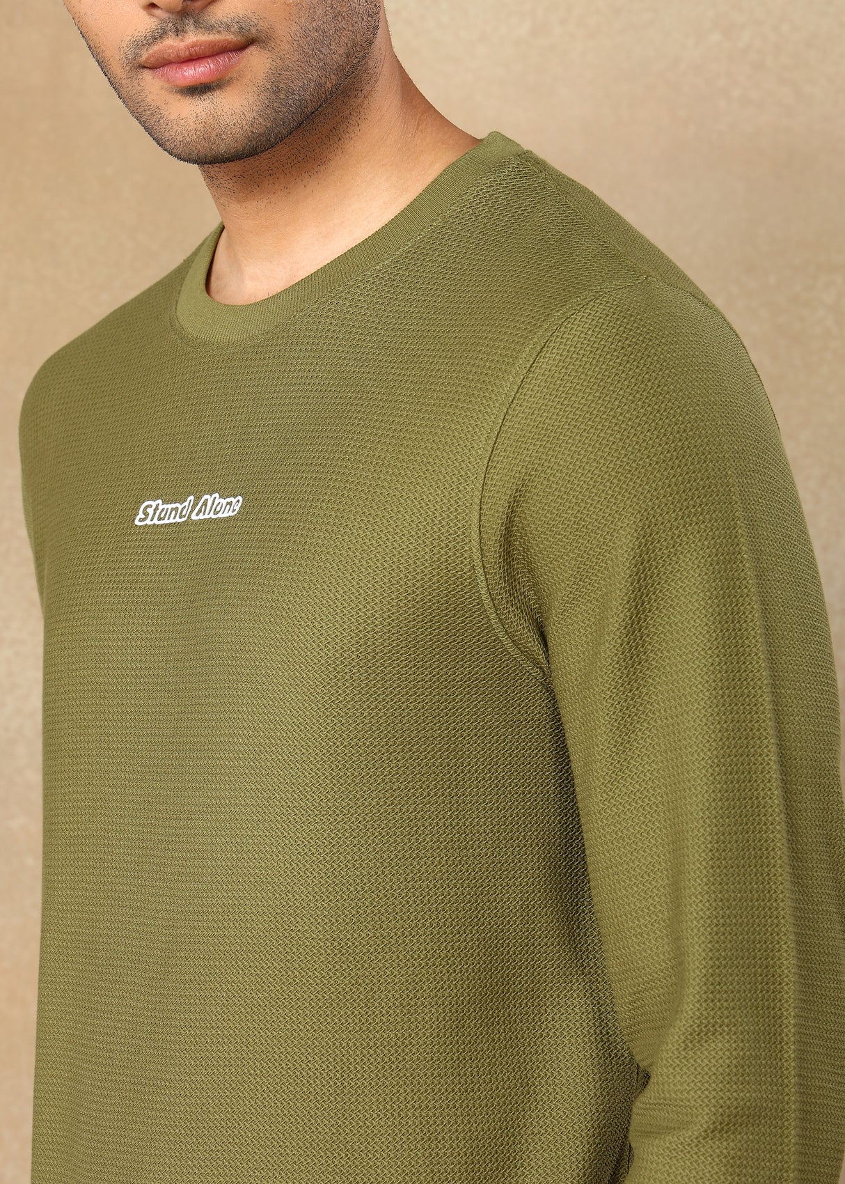 Textured Solid Sweatshirt